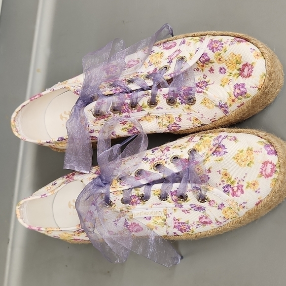 LoveShackFancy Shoes - 𝅺loveshackfancy superga women's size 39.5 EUC tropical sunset